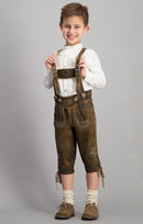 Bayerische Kinder Lederhose – Authentische Trachtenhose für Jungen mit Hosenträger, Knöpfen und Traditionellem Design