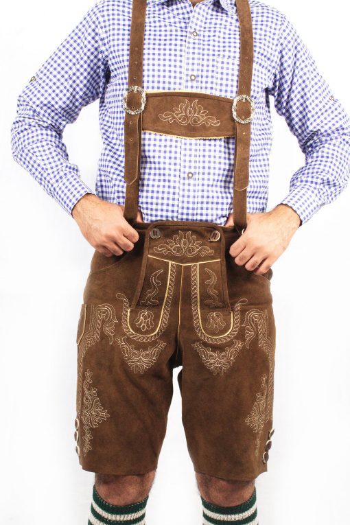 Trachtenhose braun Stickerei

